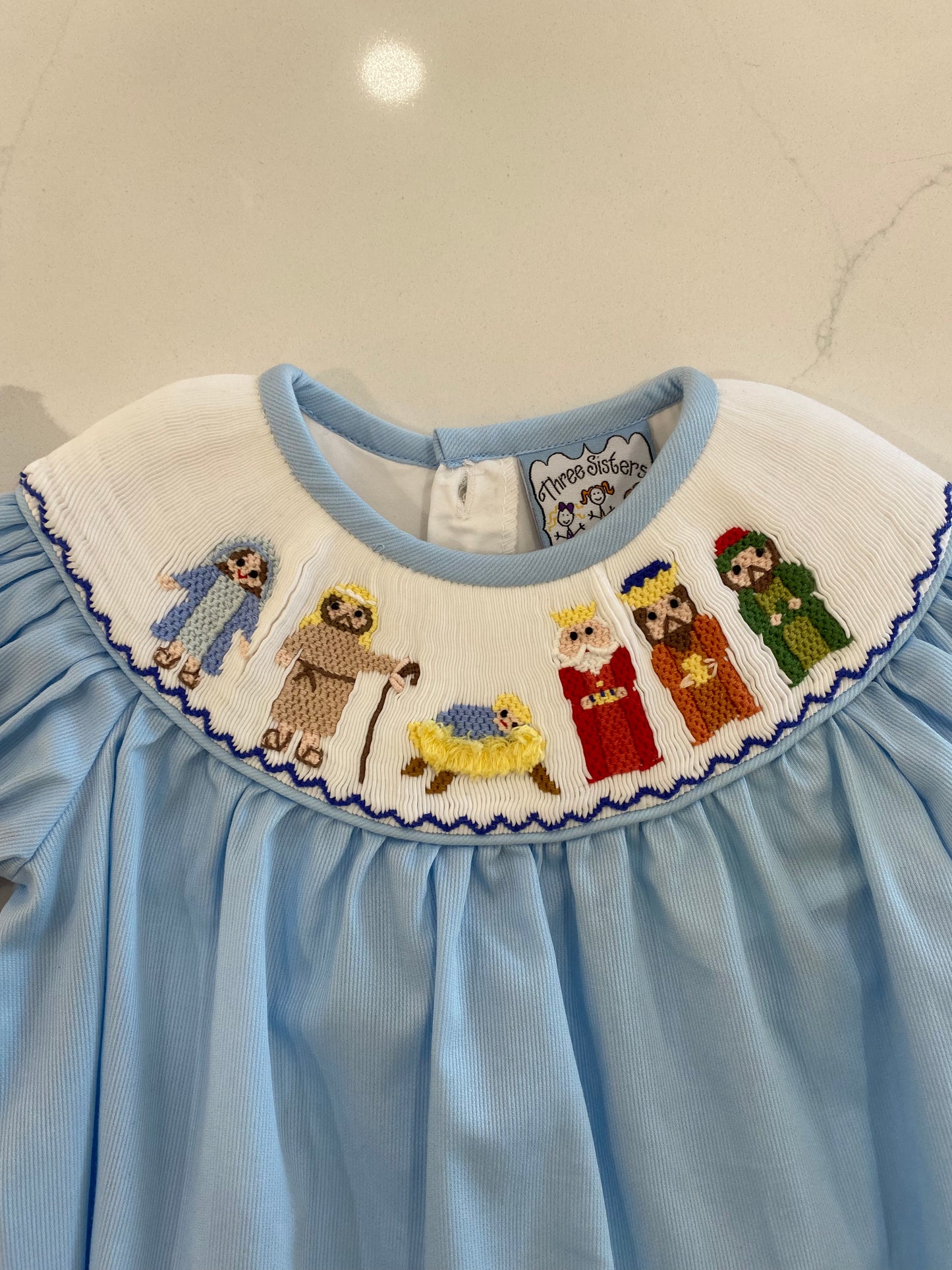 Nativity Smocked Bishop Dress