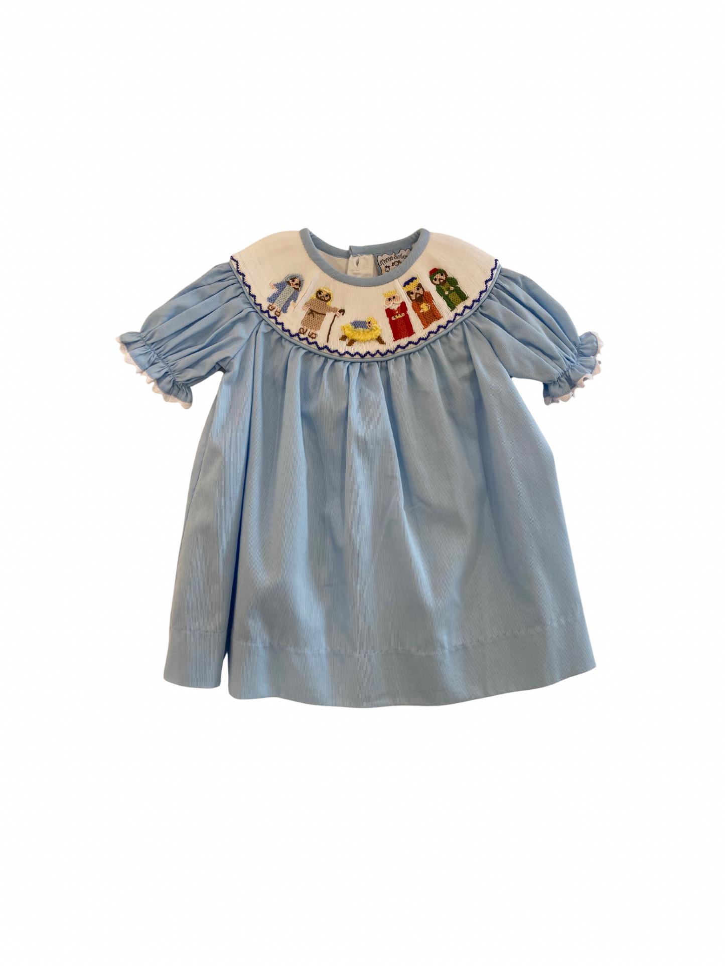 Nativity Smocked Bishop Dress