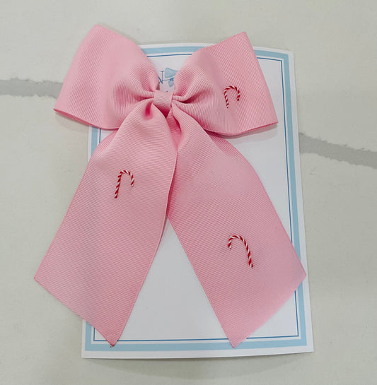 Pink Candy Cane Bow