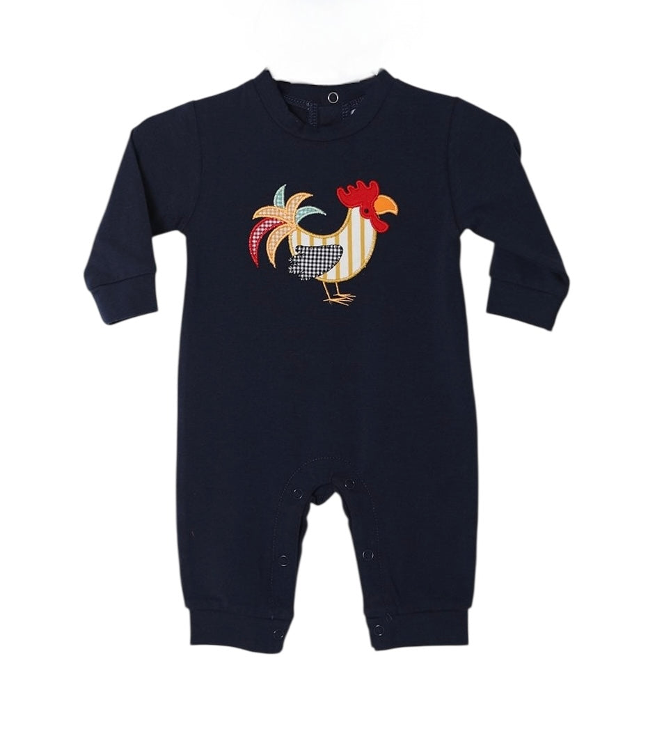 Rooster Applique Boys Romper
