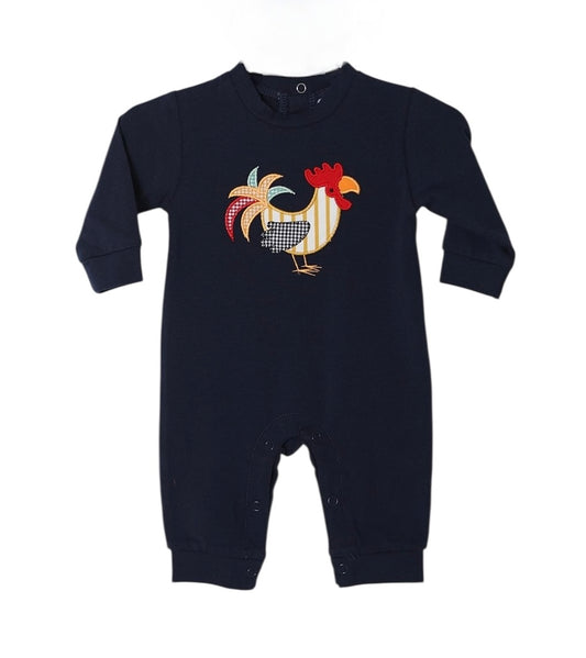 Rooster Applique Boys Romper