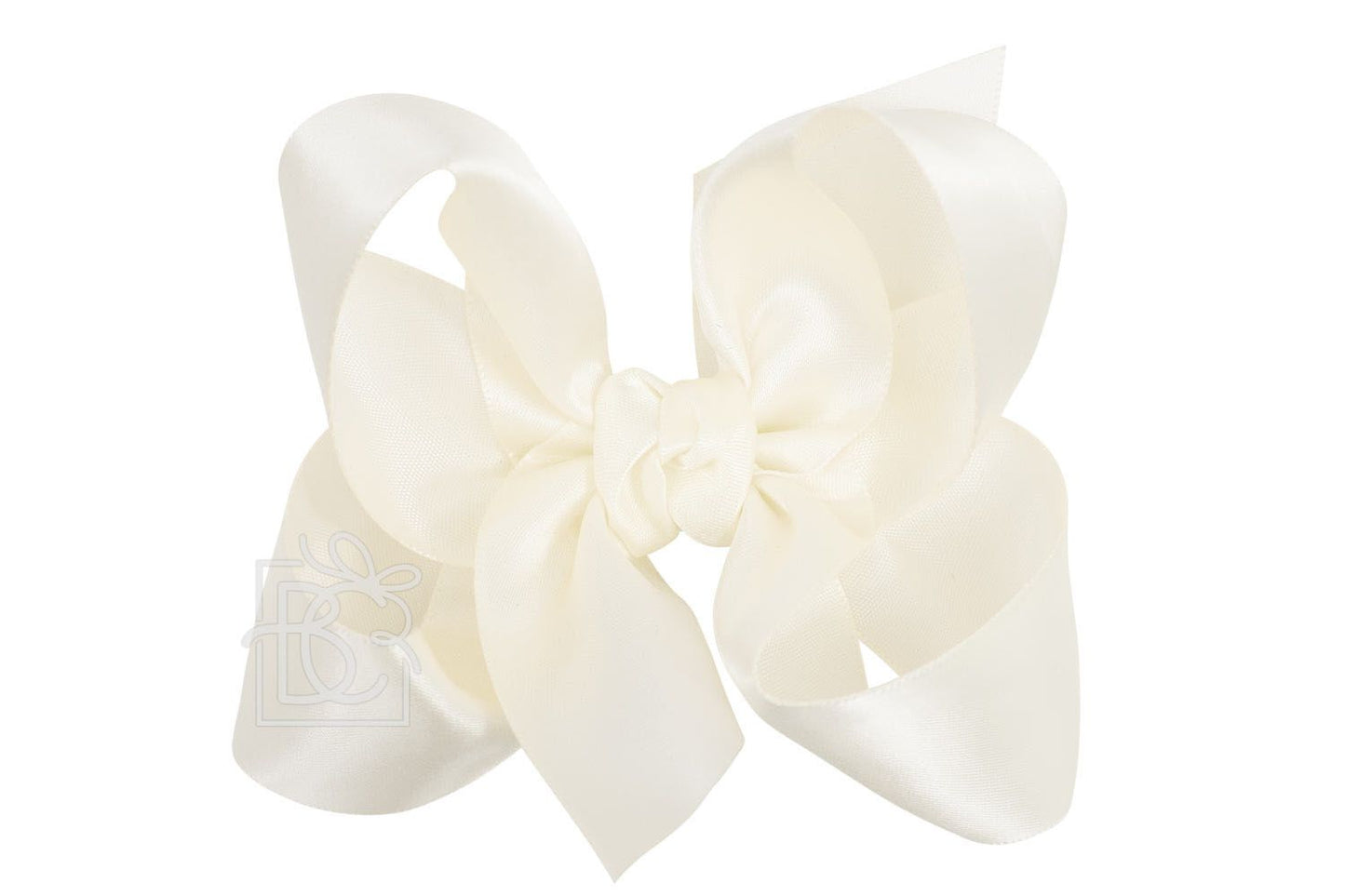 4.5" LG Bow w/ Knot- Antique White, 1.5" Satin