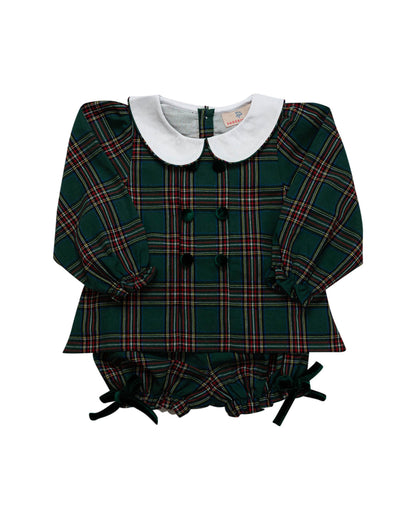 Green Tartan Bloomer Set