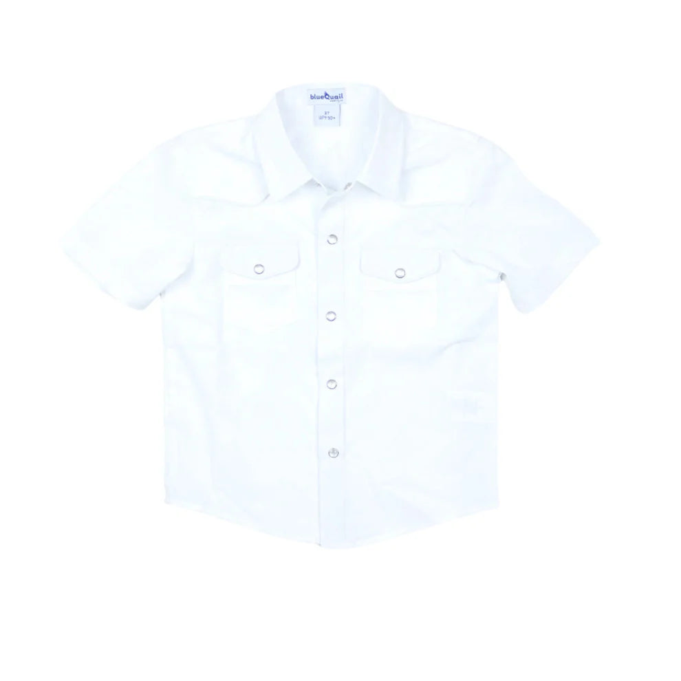 Gameday White Pearl Snap Short Sleeve Shirt