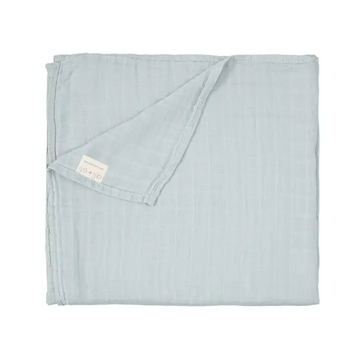 Bamboo Muslin Swaddle Blanket (Misty Sky)