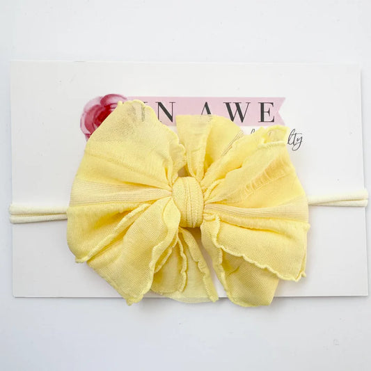 Skinny Mini Ruffled Headband- Buttercup