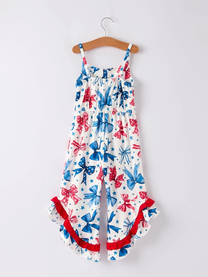 4th of July Bow Print Jumpsuit