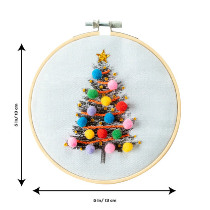 Christmas Tree Embroidery Hoop Kit- Blue or Pink
