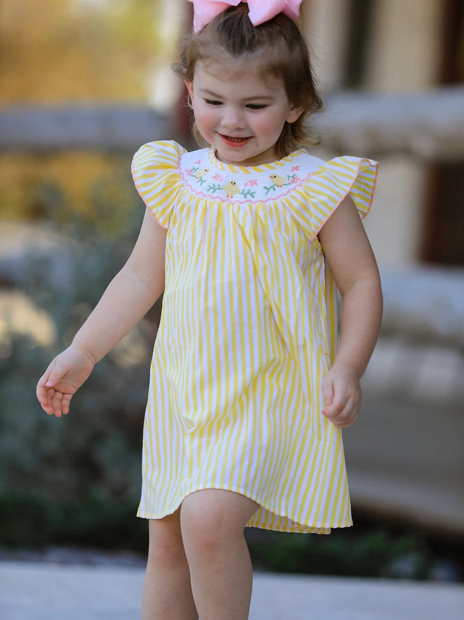 Chick Floral Embroidery Smocking Dress
