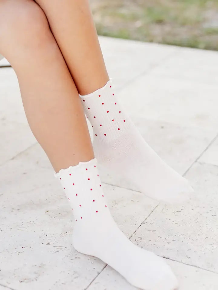 Red Stoned Socks