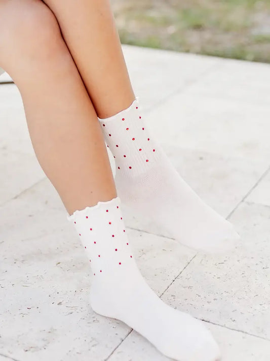 Red Stoned Socks