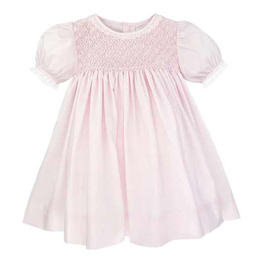 Smocked Dress with French Lace
