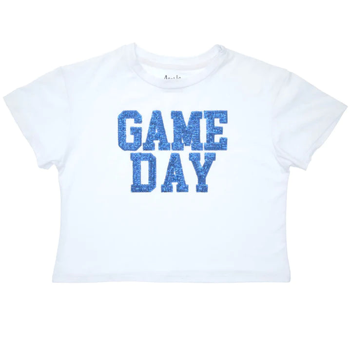 Sequin Game Day Boxy T-Royal