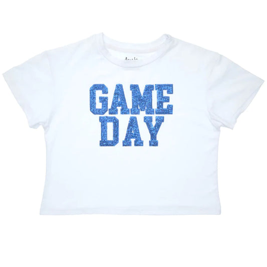 Sequin Game Day Boxy T-Royal