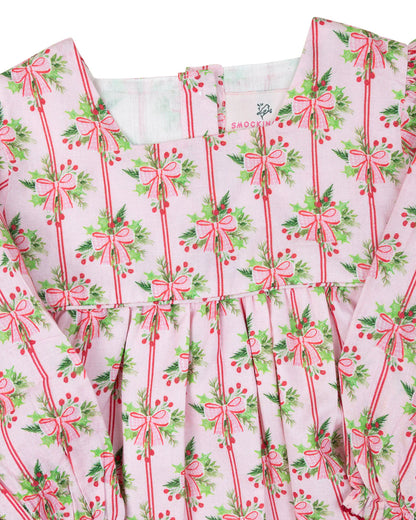 Holiday Bow Striped Bubble