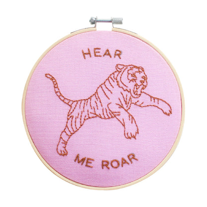 Hear Me Roar Embroidery Hoop Kit