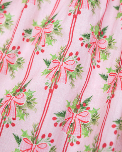 Holiday Bow Striped Dress