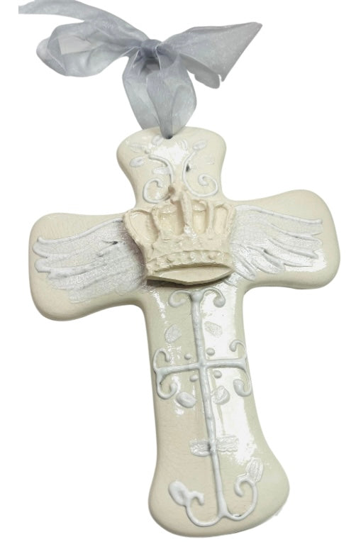 Cross with Crown & Wings