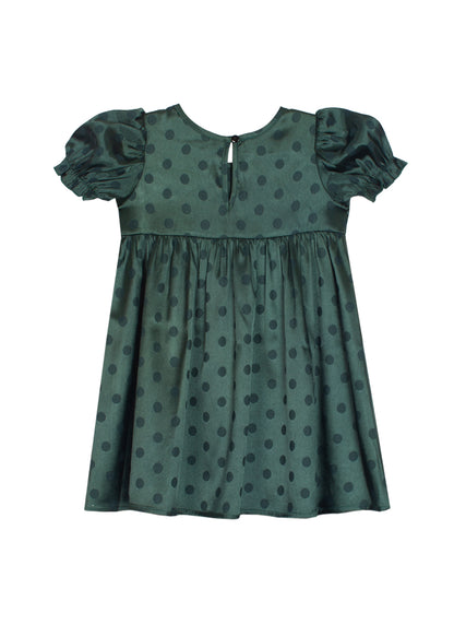 Holiday Sage Short Sleeve Charmeuse Dress