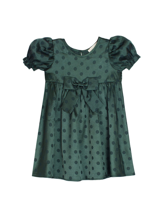 Holiday Sage Short Sleeve Charmeuse Dress