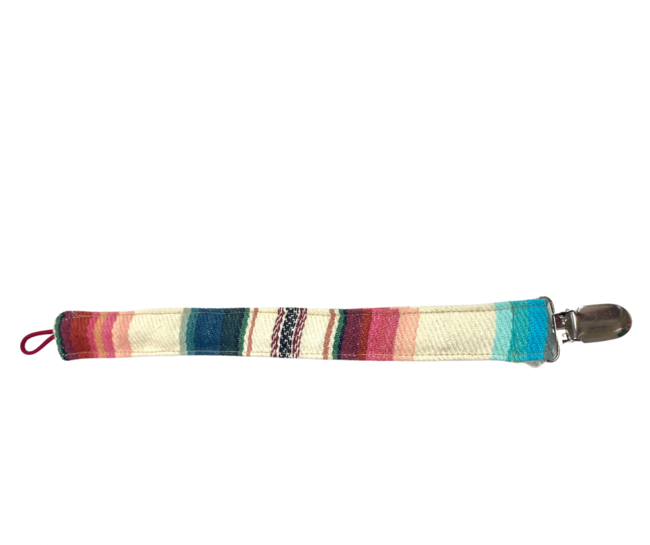 White Serape Paci Holder