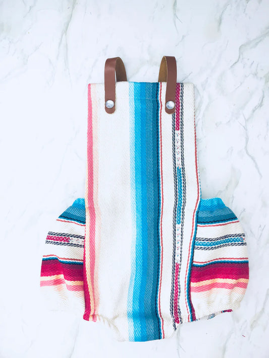 White Serape Romper(6-12mths)