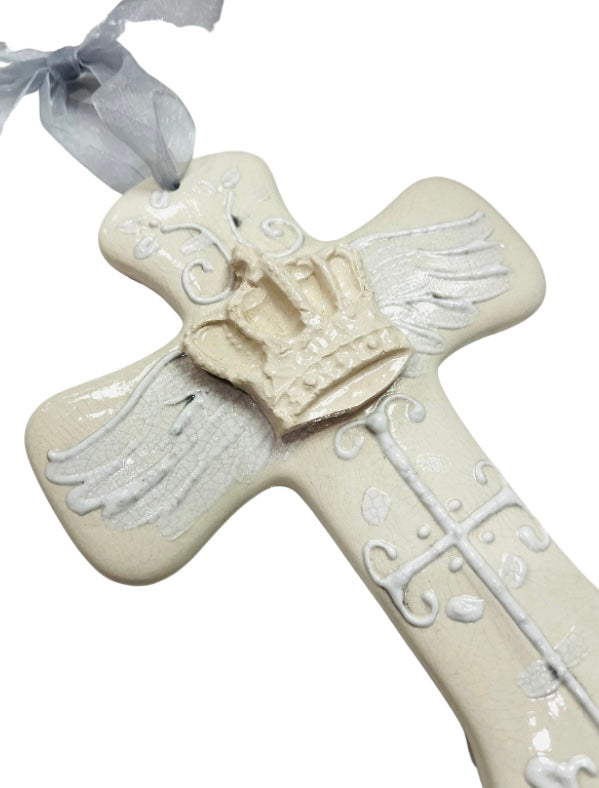 Cross with Crown & Wings