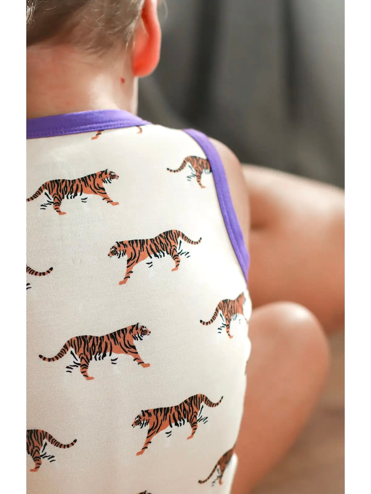 Tiger Bamboo Henley Onesie