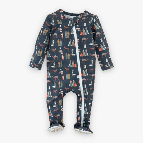 Silent Night (Navy) zipper PJ