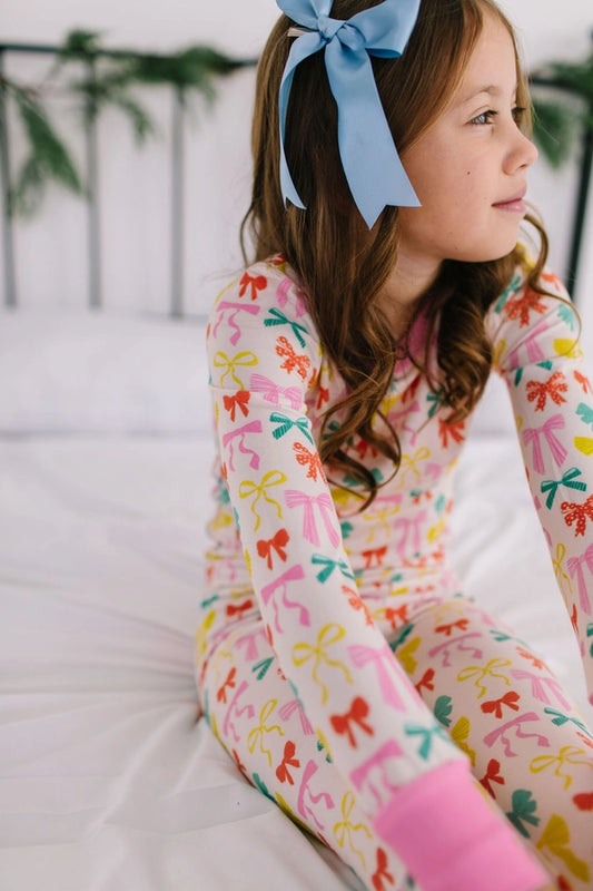 2 Piece Bamboo Pajama in Holiday Bows
