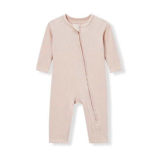 Ribbed LS Zip PJ - Rose