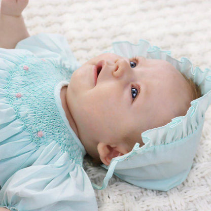Smocked Daygown w/Raglan Embroidery & Bonnet