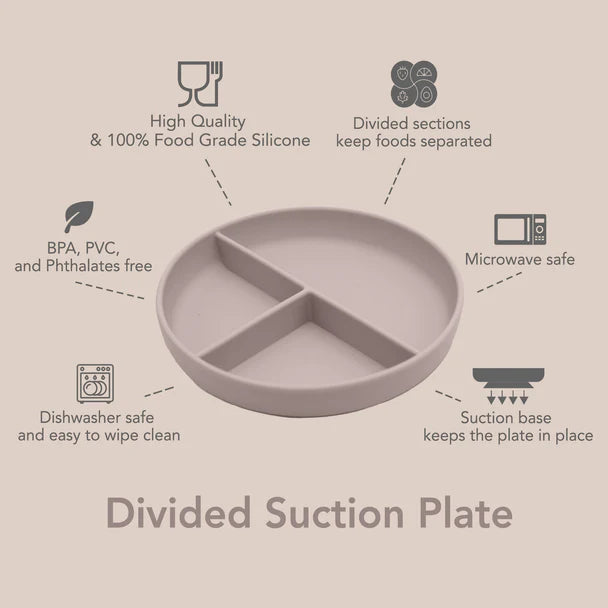 Nouka Divided Suction Plate - Blush