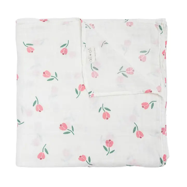 Bamboo Muslin Swaddle Blanket (Tulip)
