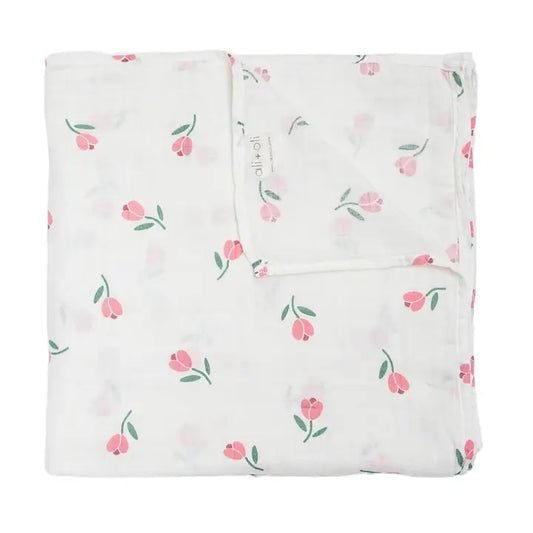 Bamboo Muslin Swaddle Blanket (Tulip)
