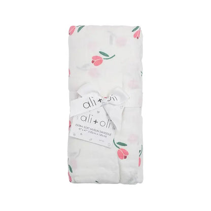Bamboo Muslin Swaddle Blanket (Tulip)