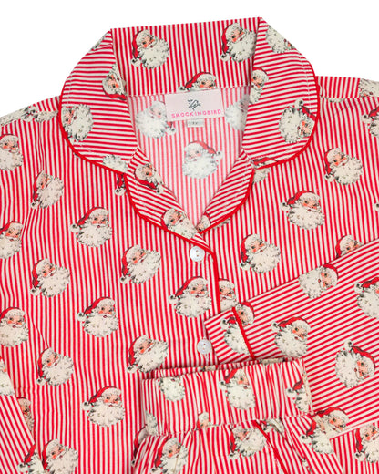 Adult Red Striped Vintage Pajama Set