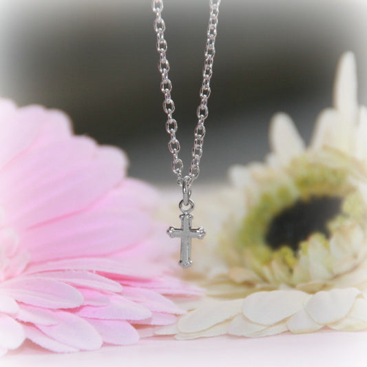 Rhodium Cross Necklace- RH 9