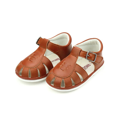 Henry Caged Leather Sandal- Cognac