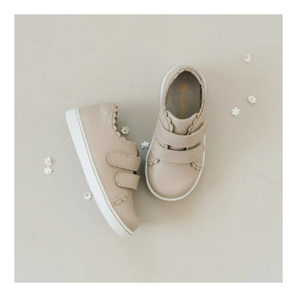 Caroline Scalloped Sneaker Almond