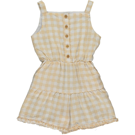 Maya Romper (Cream or Gold Plaid)