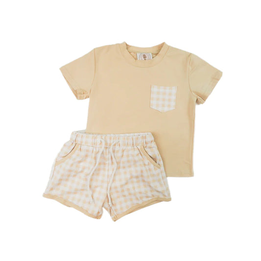 Tan Gingham Set