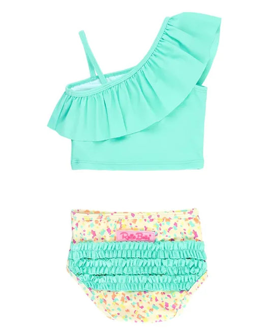 Confetti beach ruffle tankini